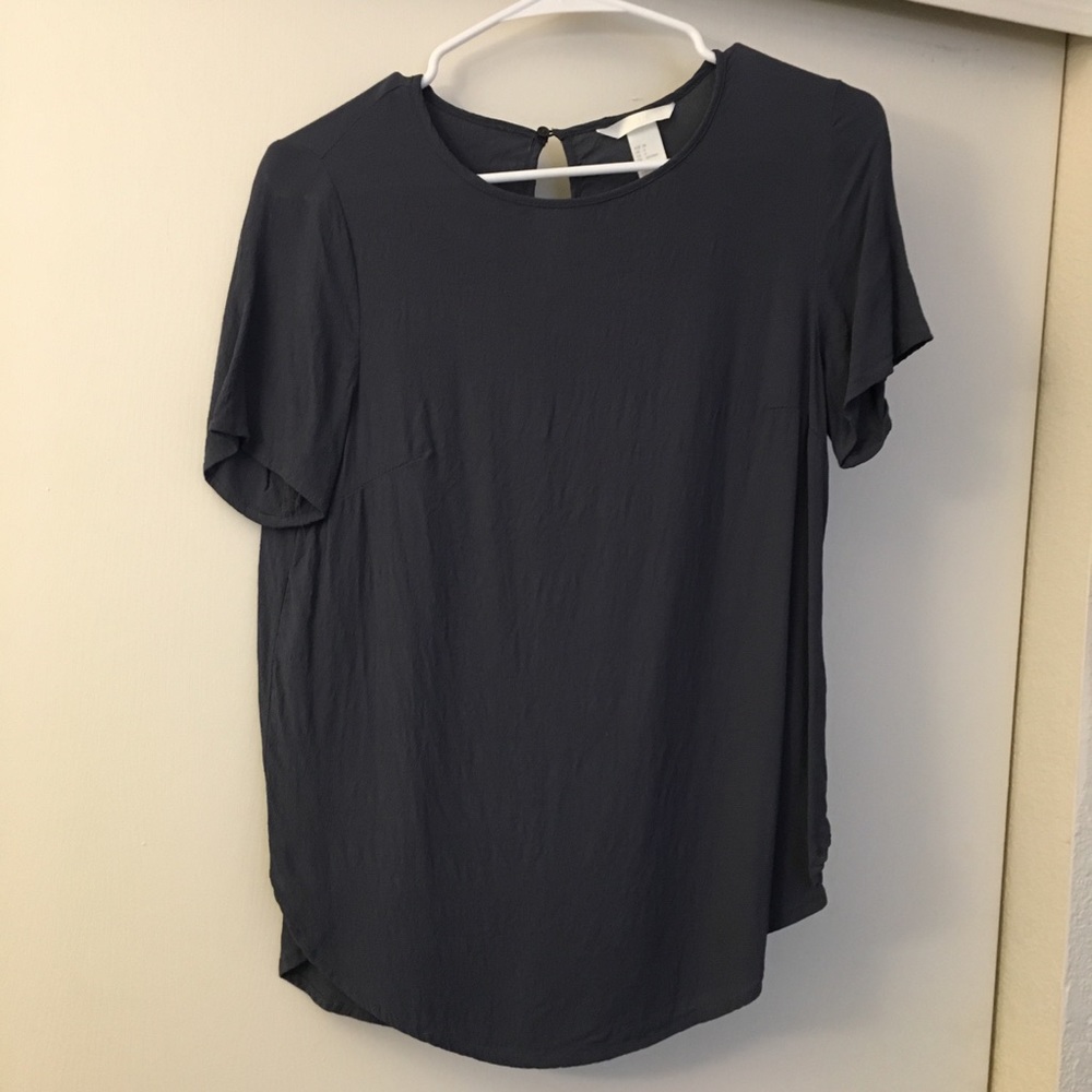 H&M Navy/Gray Blouse